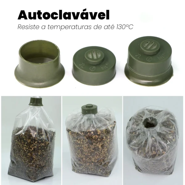 Tampas com Filtro de Ar para Sacos de Cultivo de Cogumelos - Image 3