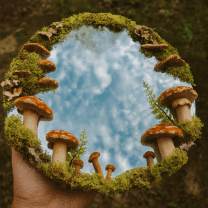 Espelho Místico Cogumelos