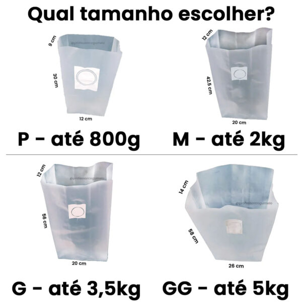 qual tamanho de saco de cogumelos cultivo escolher?