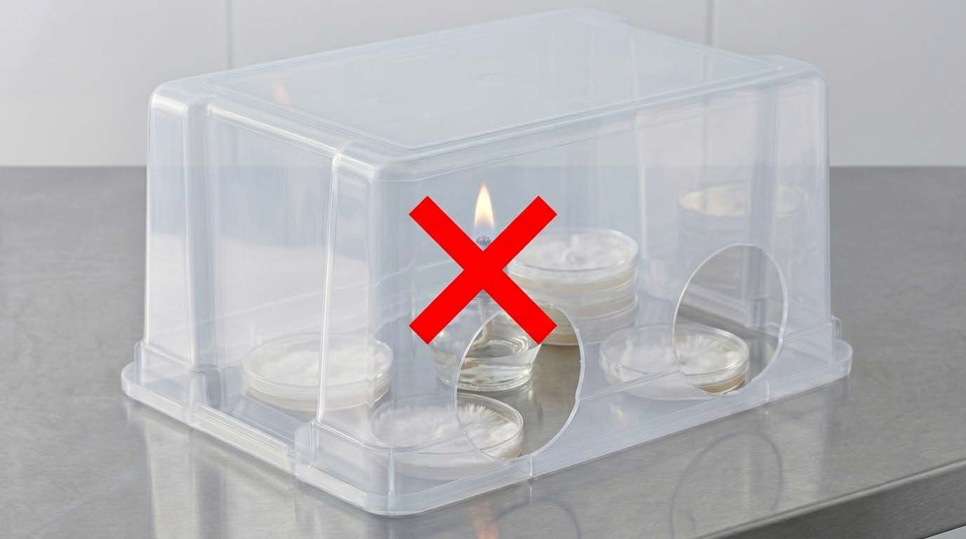 não use lamparina dentro da caixa