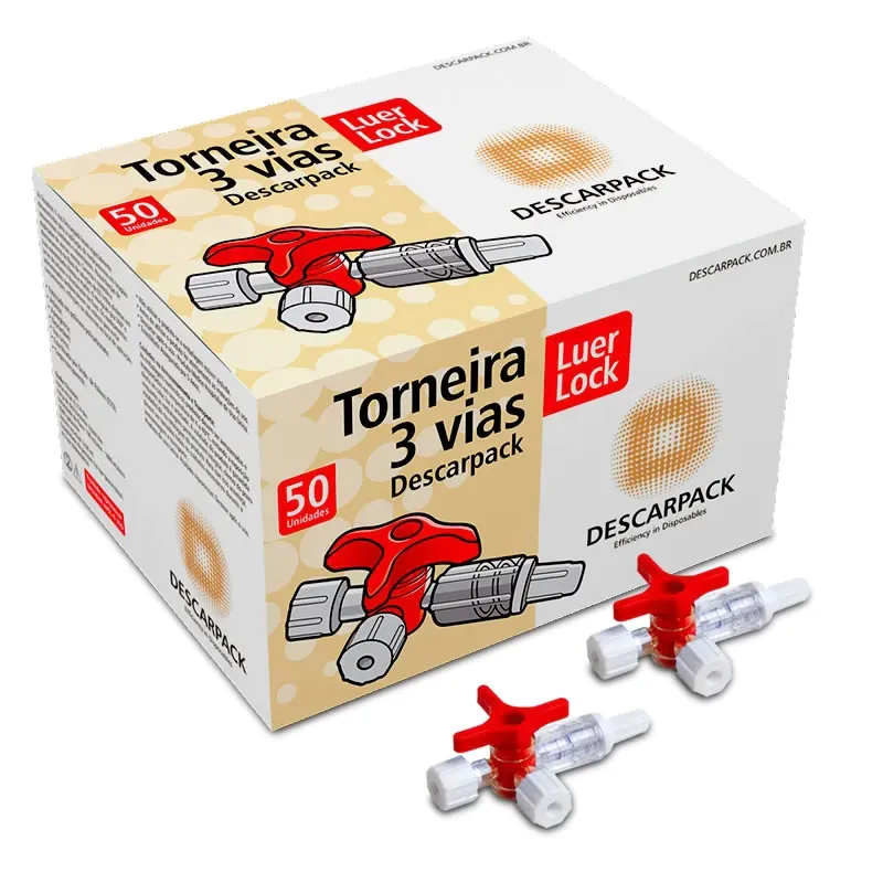 Torneira Luer Lock 3 Vias – Encaixe para Agulhas e Seringas