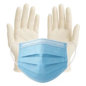 luvas e máscara kit de segurança