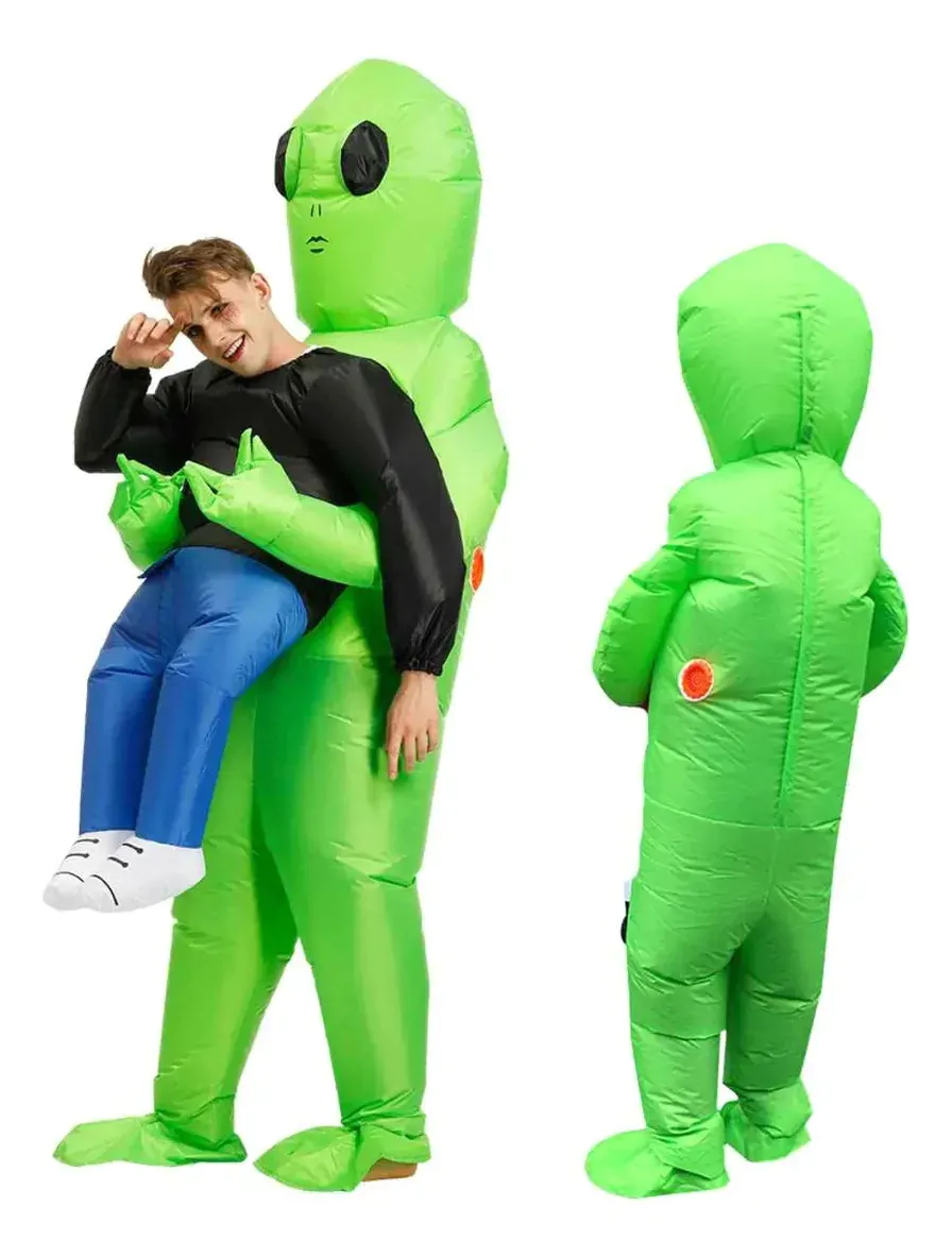Fantasia Alien Et Alienígena Extraterrestre Inflável Festa Verde Adulto