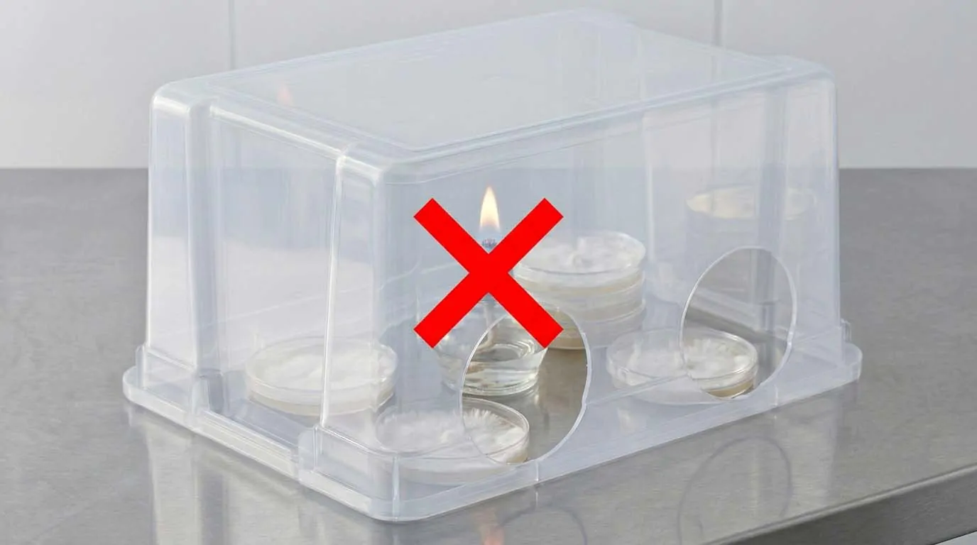 não use lamparina dentro da caixa
